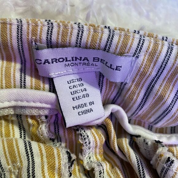 Carolina Belle Montreal Women’s Size 10 Mustard/Black/White Stretch Dress Pants - Picture 7 of 7